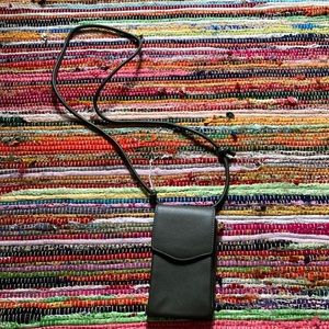 Dark gray faux leather Crossbody bag